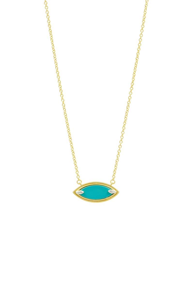 FREIDA ROTHMAN Fleur Bloom Empire Turquoise Pendant Necklace, Main, color,