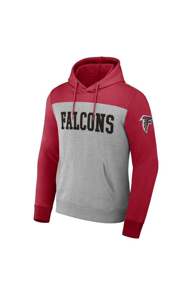NFL X DARIUS RUCKER Men's NFL x Darius Rucker Collection by Fanatics Heather Gray Atlanta Falcons Color Blocked Pullover Hoodie, Alternate, color, 