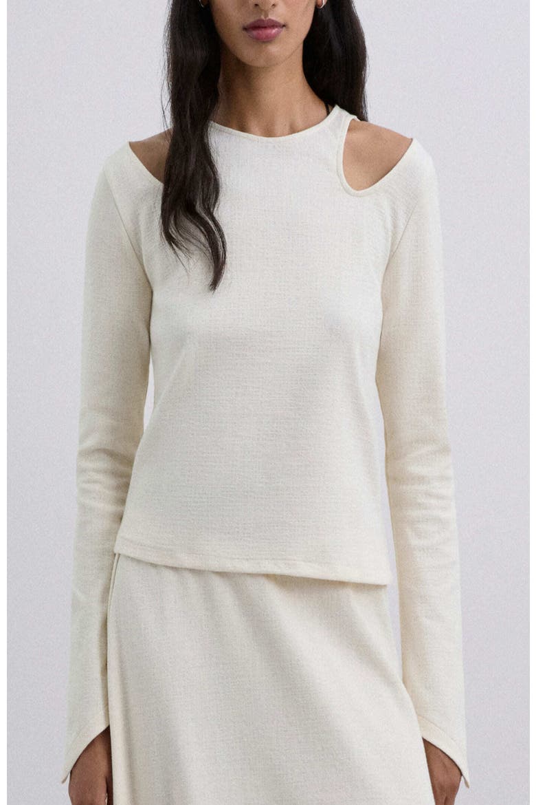 Interlock Tee, Main, color, Ecru
