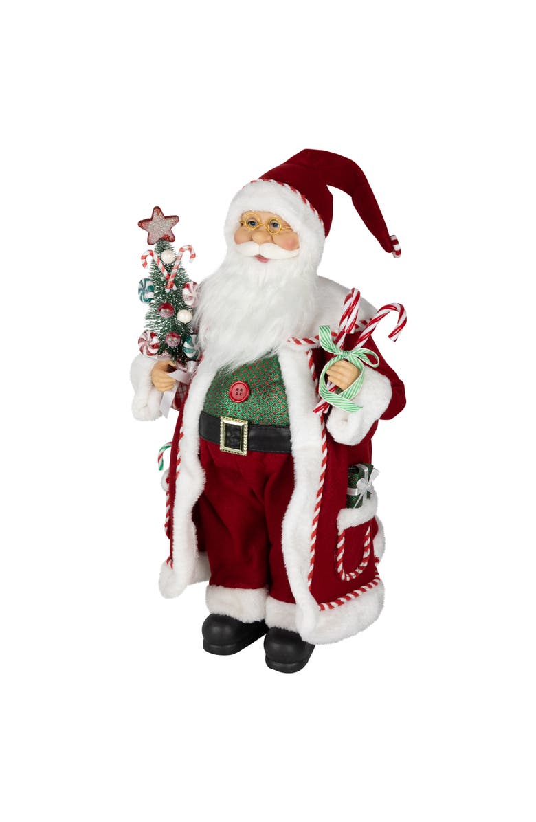 Northlight Candy Cane Santa Claus Christmas Figure - 18" - Red and White, Alternate, color, 