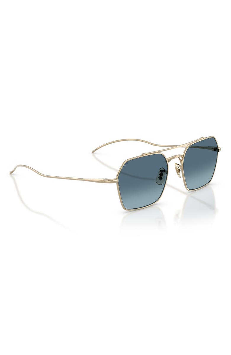 Oliver Peoples TK-14 53mm Geometric Sunglasses, Alternate, color, Gold / Marine Gradient