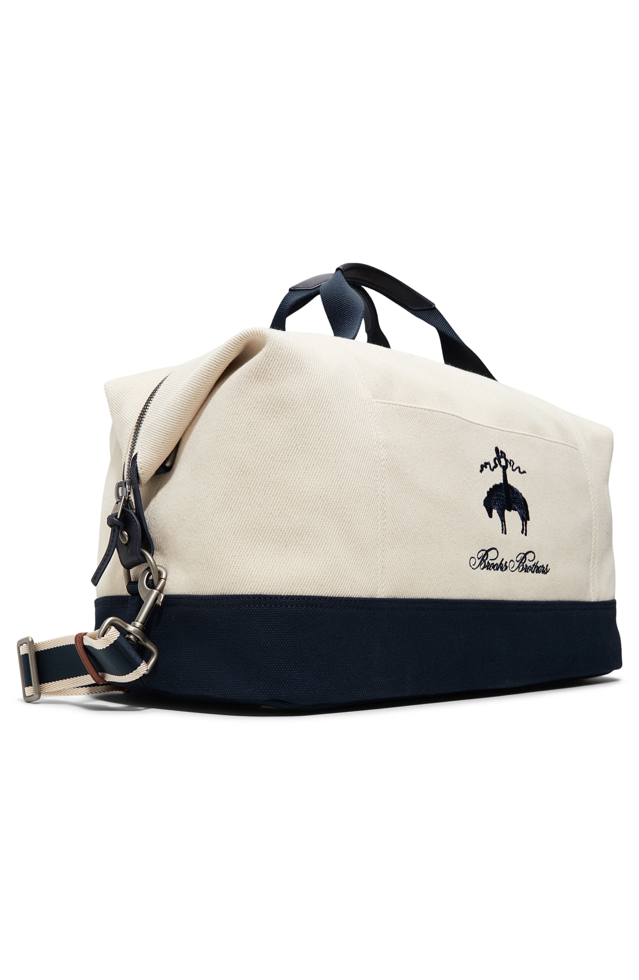 Brooks Brothers Lafayette Cotton Canvas Duffle Bag, Alternate, color, Natural