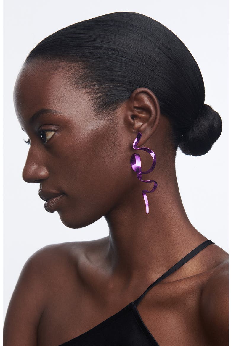 Allegro Ribbon Drop Earrings, Alternate, color, VIOLET