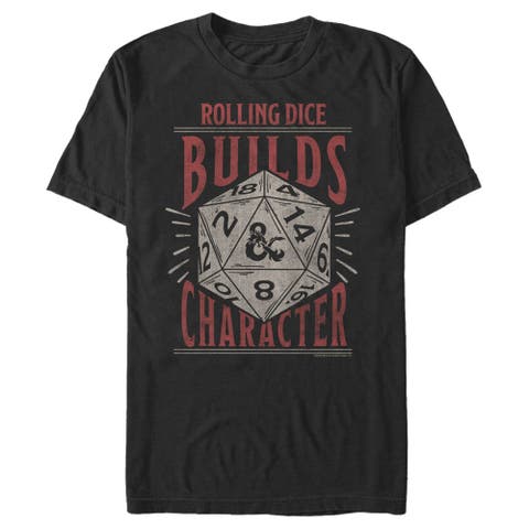 Men's Dungeons & Dragons Rolling Dice Builds Character  Graphic T-Shirt