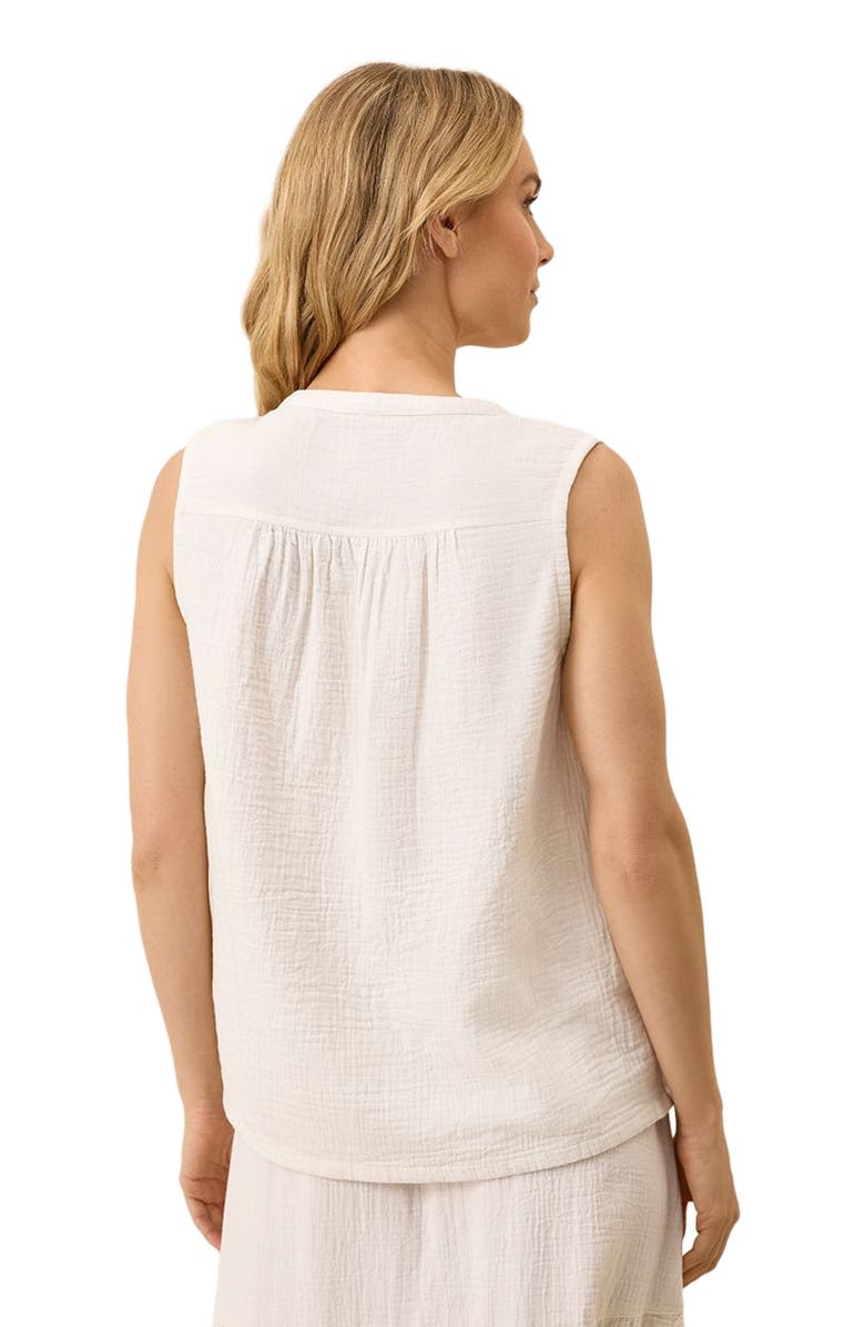 Pact Organic Cotton Coastal Double Gauze Henley Tank, Alternate, color, Sea Salt