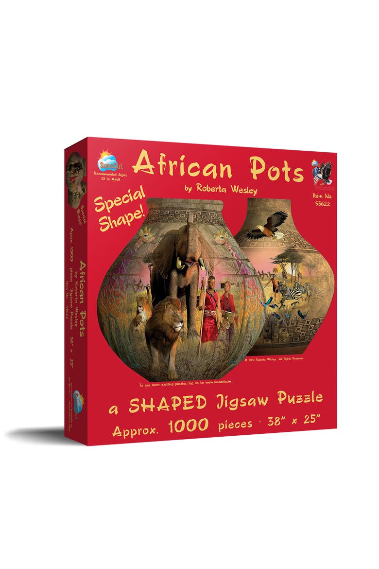 African Pots 1000 piece Jigsaw Puzzle for Adults Special Shape, Main, color, Multicolor