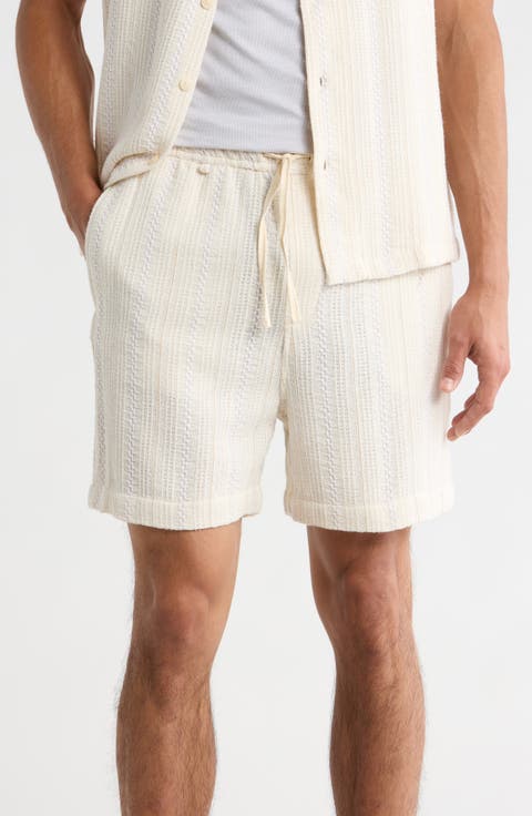 Textured Vertical Stripe Shorts