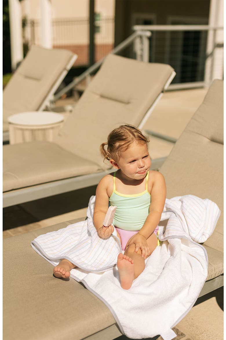 Cotton Muslin & Terry Hooded Towel, Alternate, color, UNICORN STRIPE