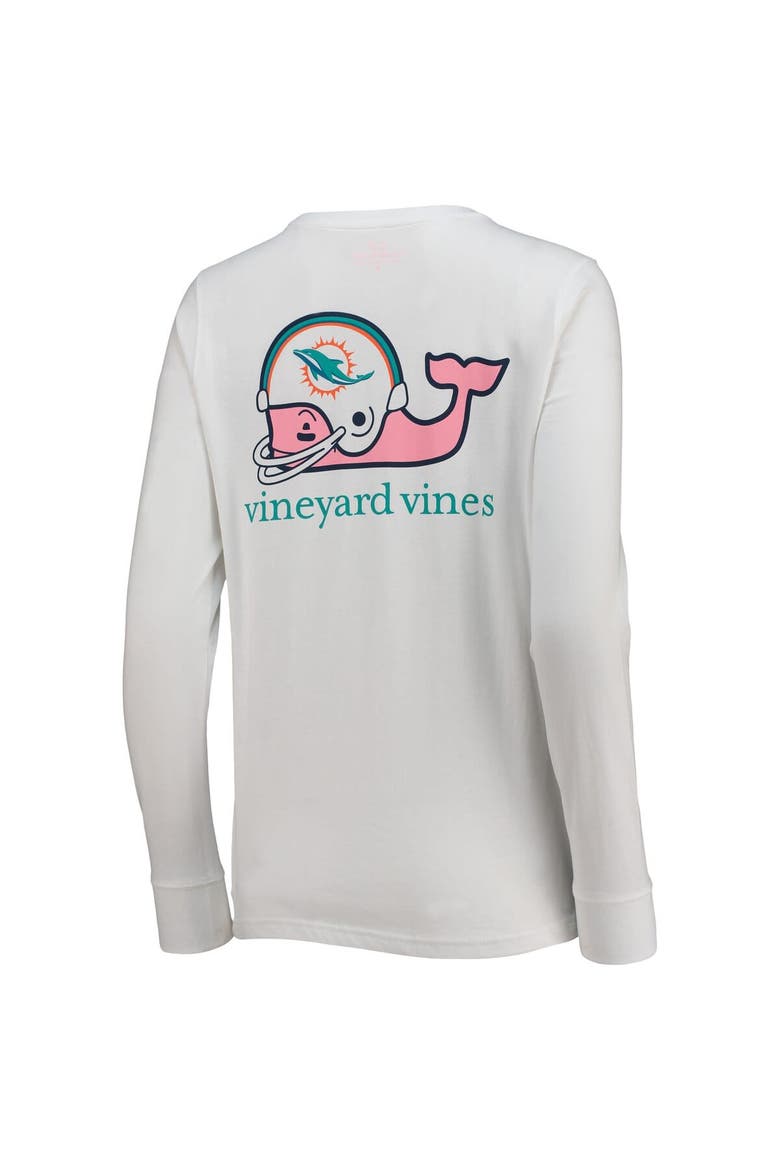 Women's Vineyard Vines White Miami Dolphins Helmet Long Sleeve T-Shirt, Alternate, color, White