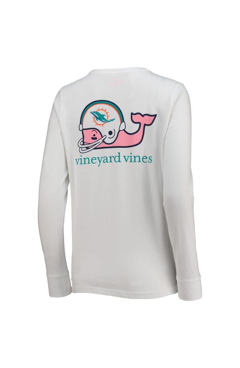 vineyard vines Women's Vineyard Vines White Miami Dolphins Helmet Long Sleeve T-Shirt, Alternate, color, 