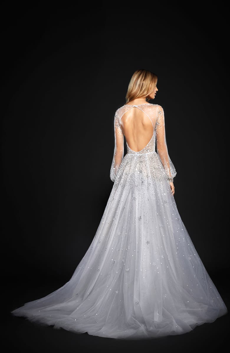 Hayley Paige Lumi Embellished Long Sleeve Tulle Ballgown, Alternate, color, 