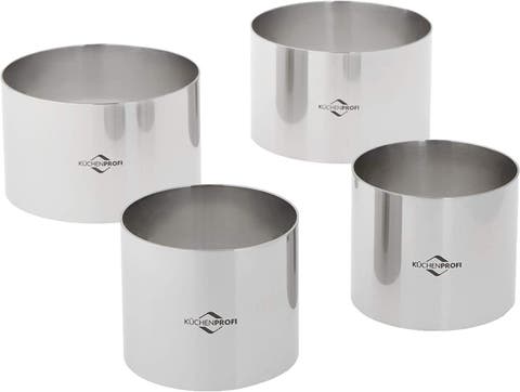 Cooking Ring Molds, 4 Piece Set, 2.5-Inch & 3-Inch, Stainless