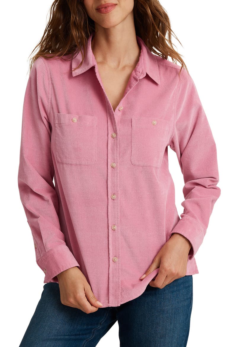 Coasta Cord Stretch Cotton Corduroy Shirt, Main, color, MULBERRY MIXER