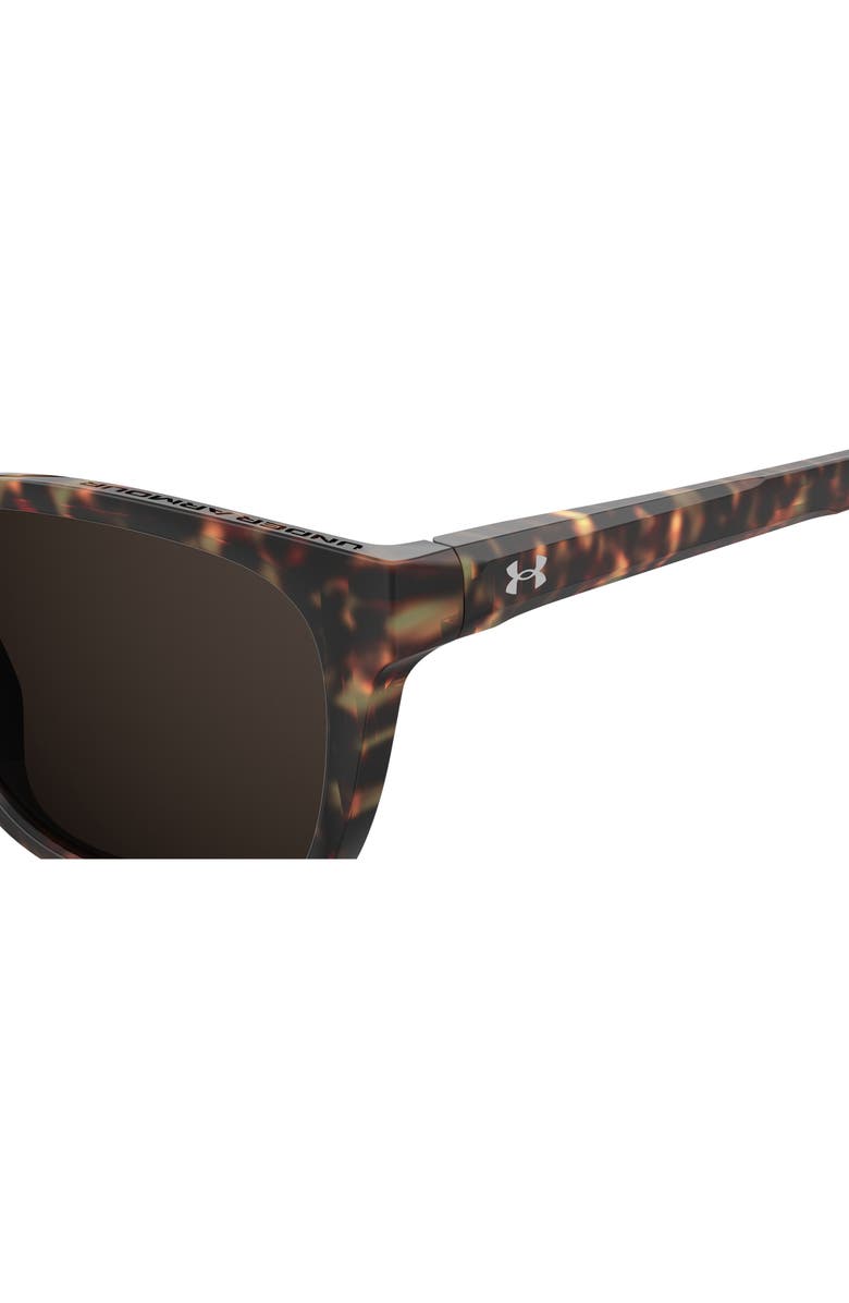 Under Armour 55mm Gradient Polarized Rectangular Sunglasses, Alternate, color, Havana