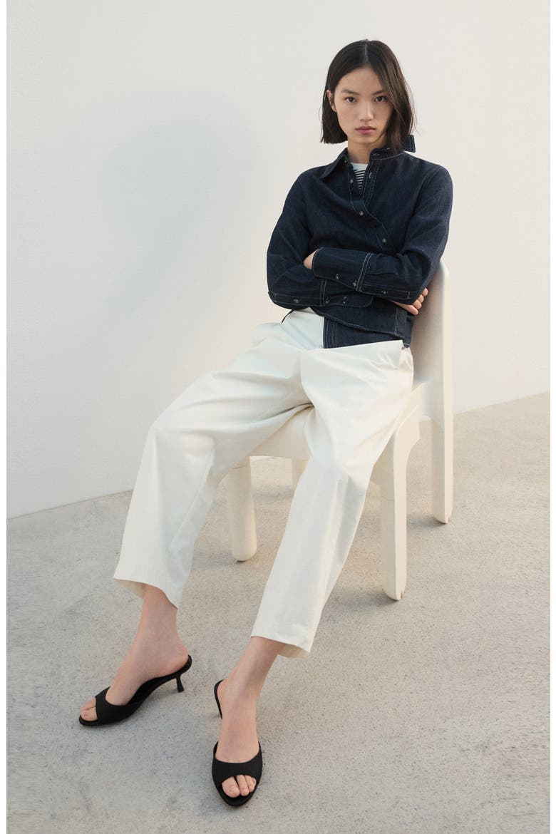 Straight Leg Cotton Pants, Alternate, color, ECRU