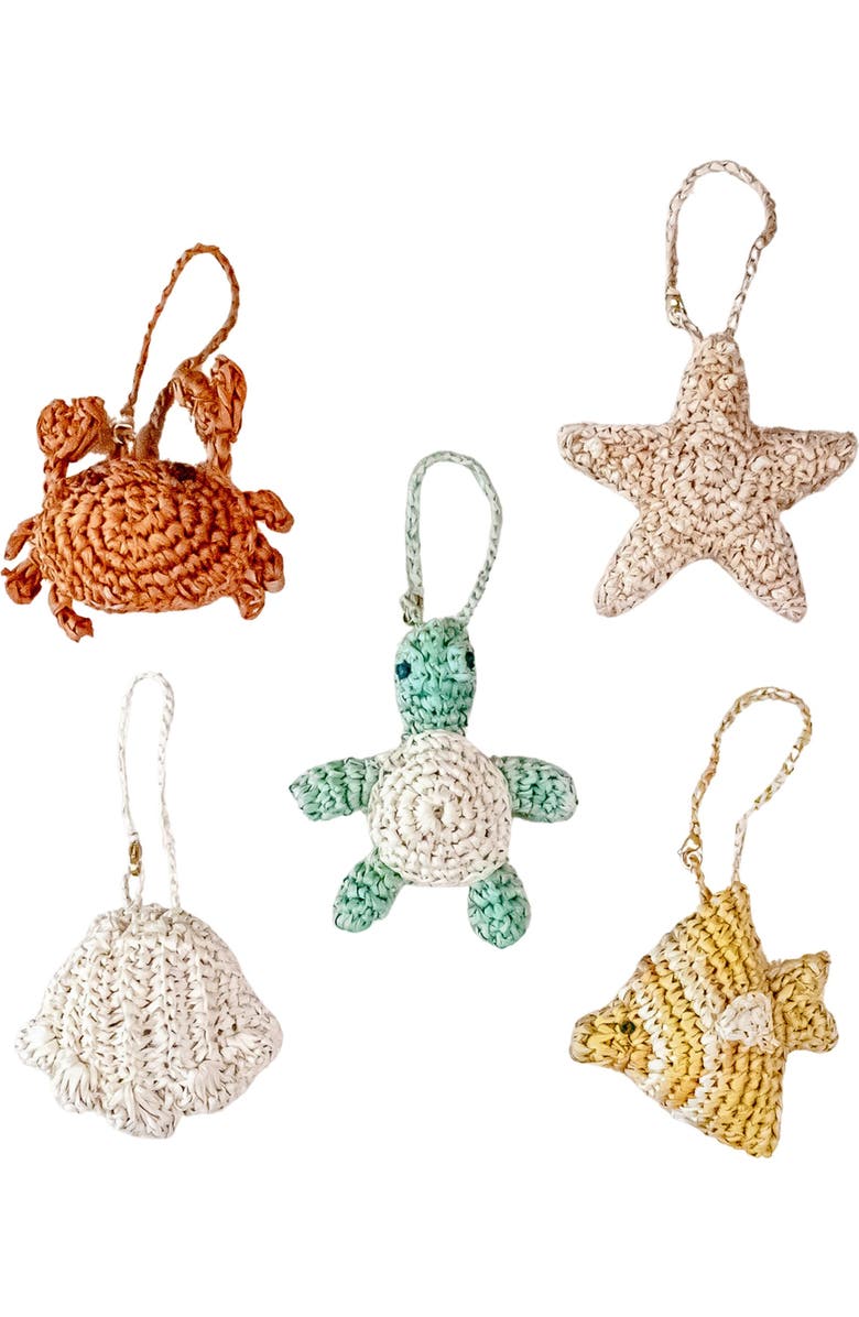 LIKHA Crab Raffia Bag Charm, Alternate, color, Orange