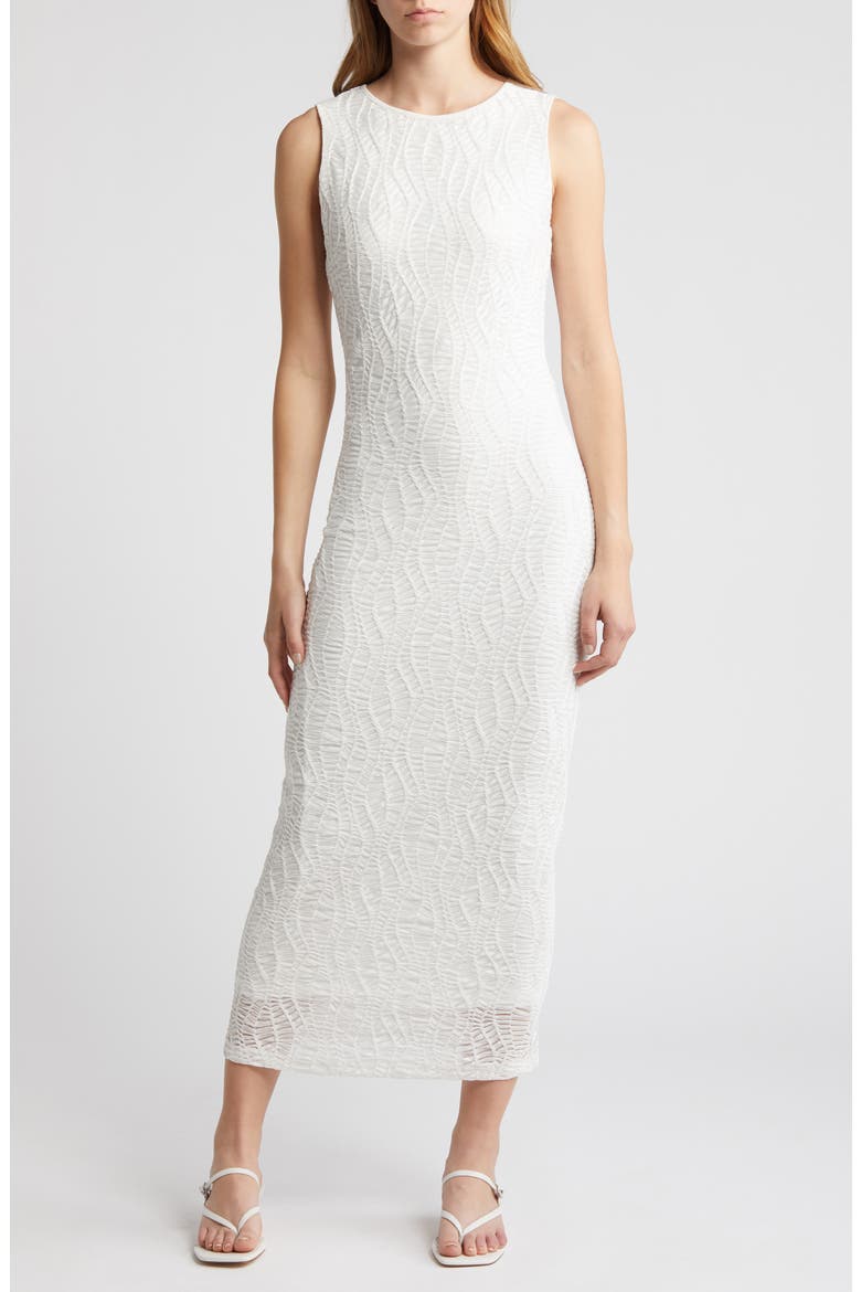 Textured Maxi Dress, Main, color, WHITE