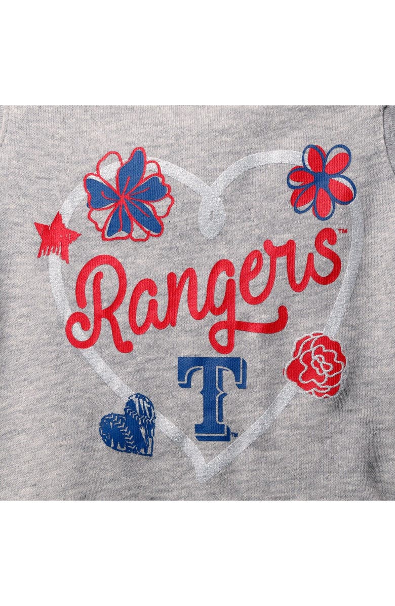 Outerstuff Girls Newborn & Infant Royal/Red/Heathered Gray Texas Rangers 3-Pack Batter Up Bodysuit Set, Alternate, color, 