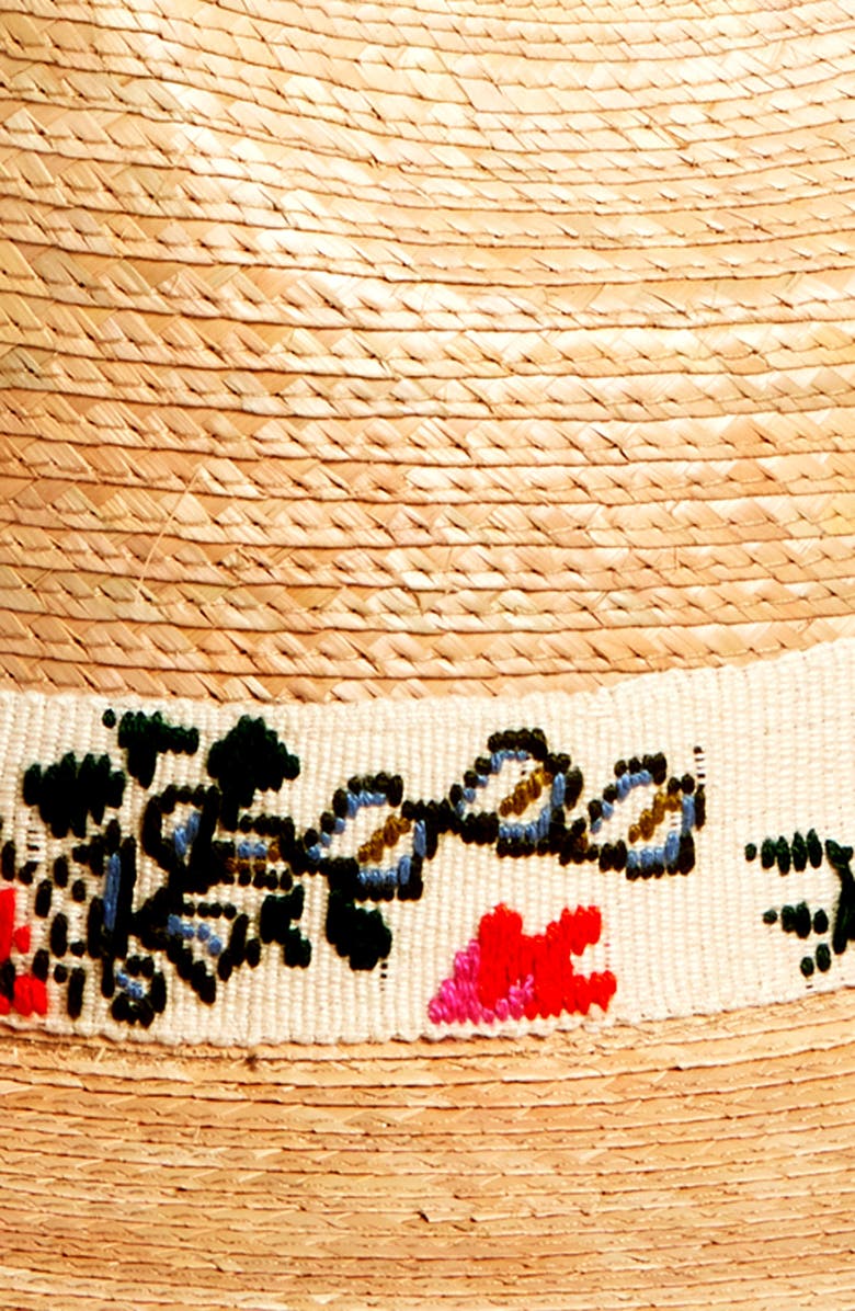 Sunshine Tienda Tropical Embroidered Sun Hat, Alternate, color, Natural Multi