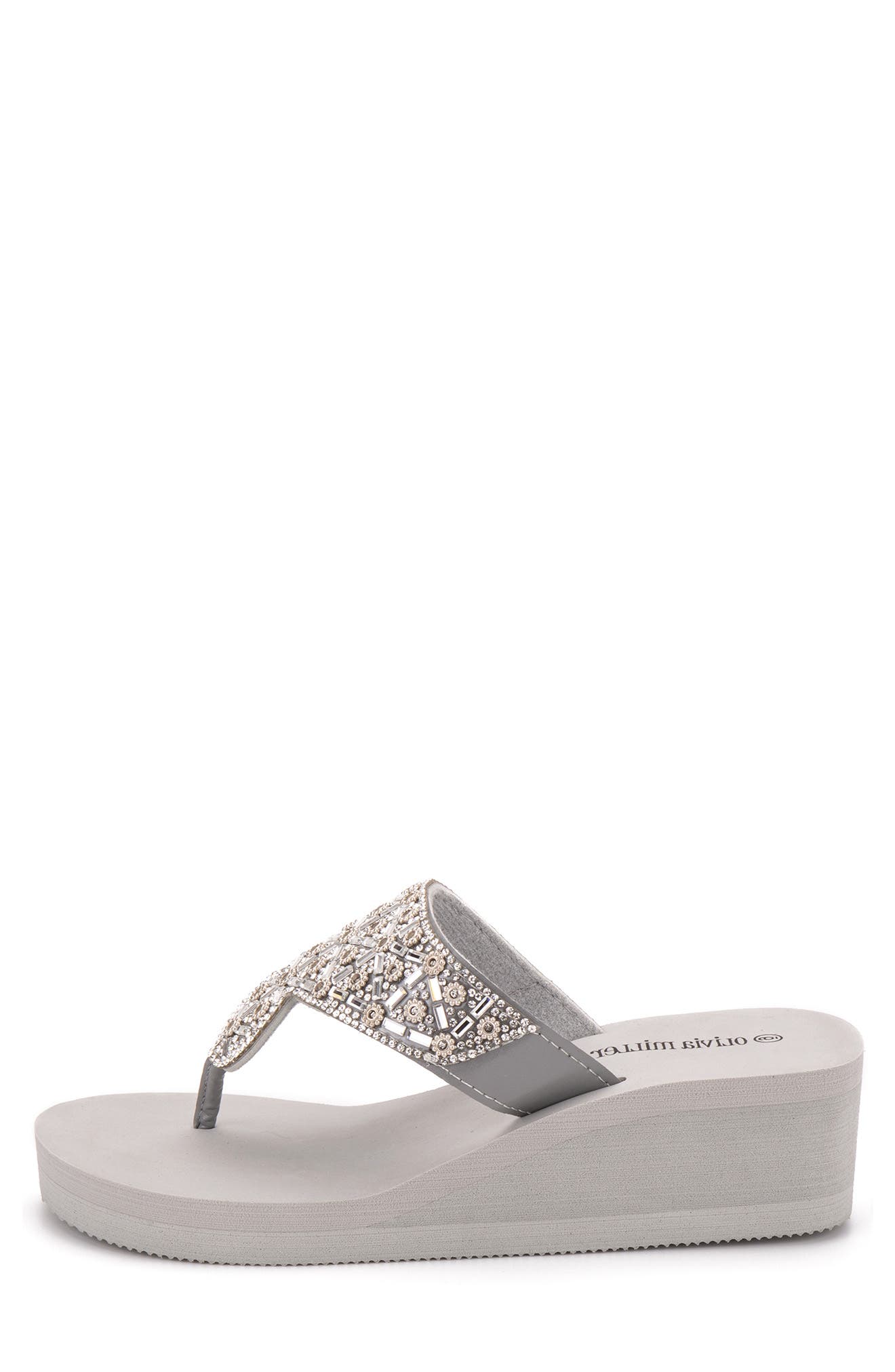 Batumi Wedge Thong Sandal, Alternate, color, GREY