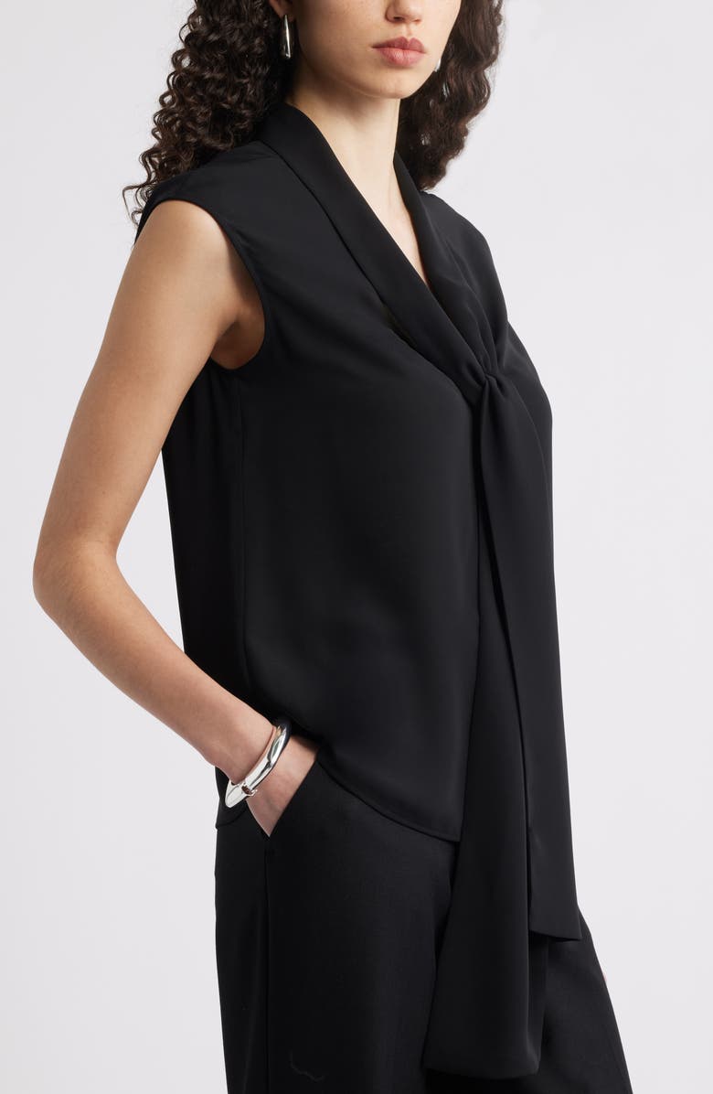 Nordstrom Tie Front Sleeveless Top, Alternate, color, Black