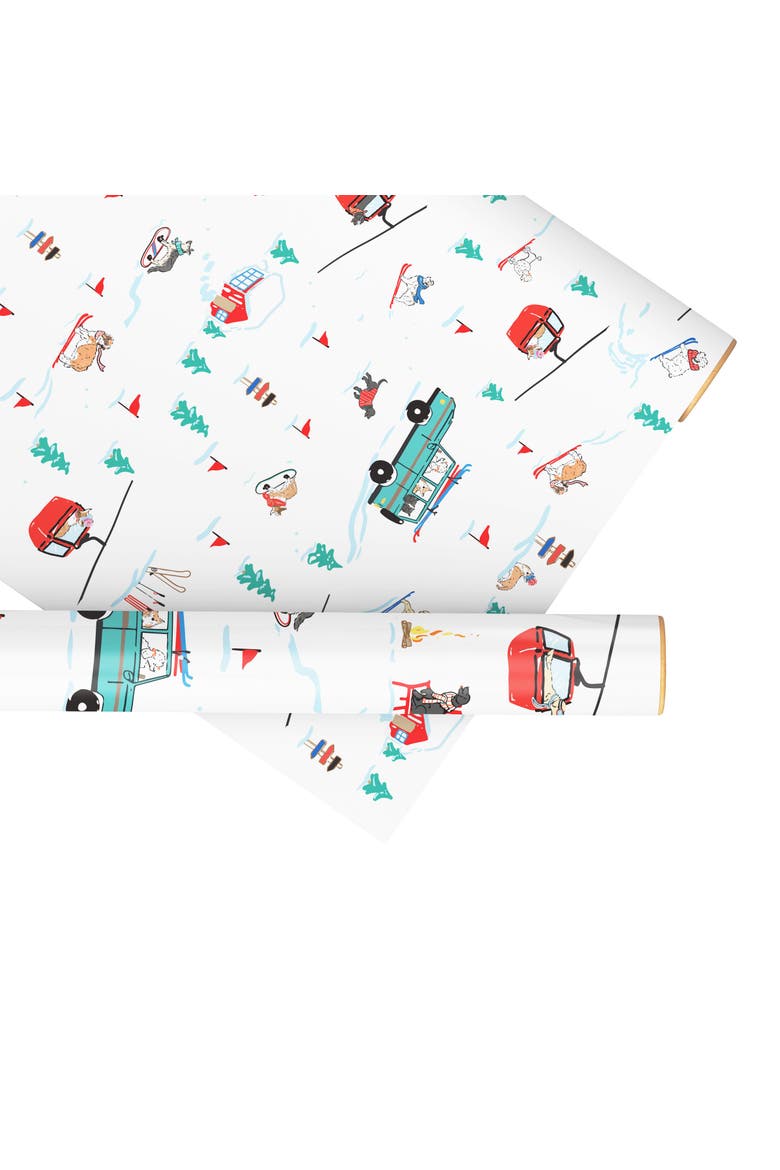 Two-Sided "Ski Dogs" Heavyweight Christmas/Holiday Gift Wrap, Alternate, color, Multicolored