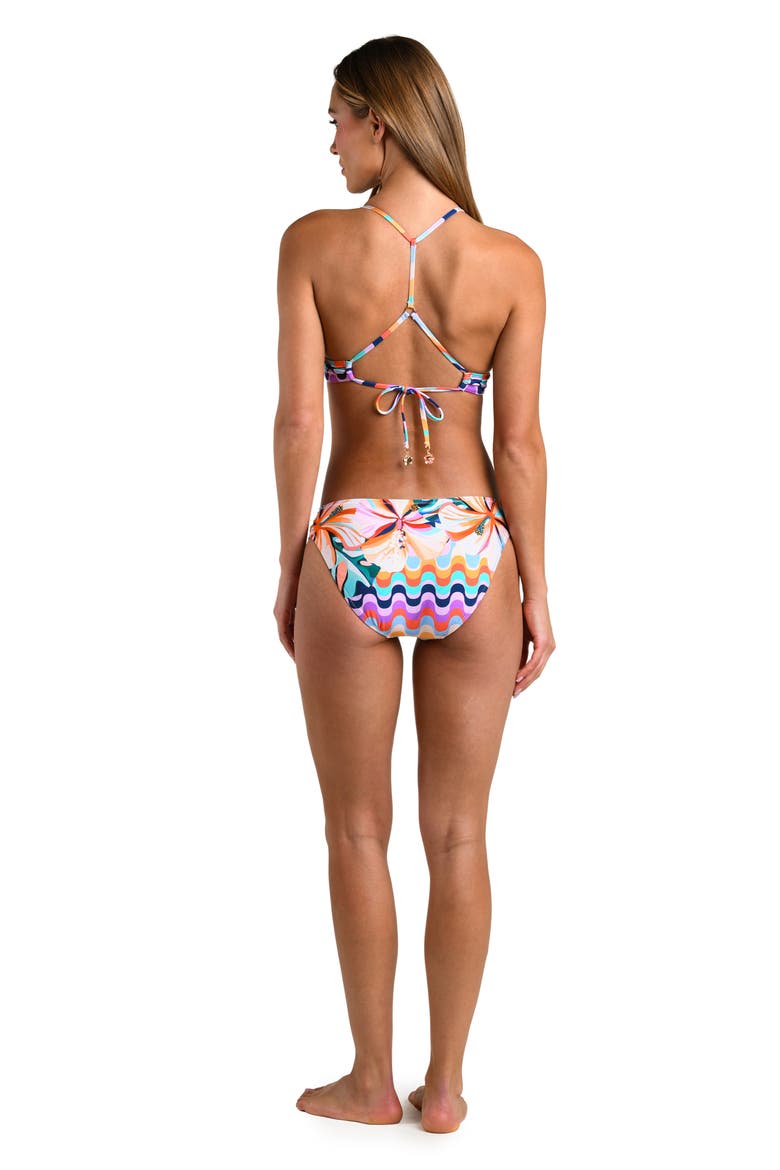 Untamed Tropics Racerback Bikini Top, Alternate, color, PURPLE MULTI