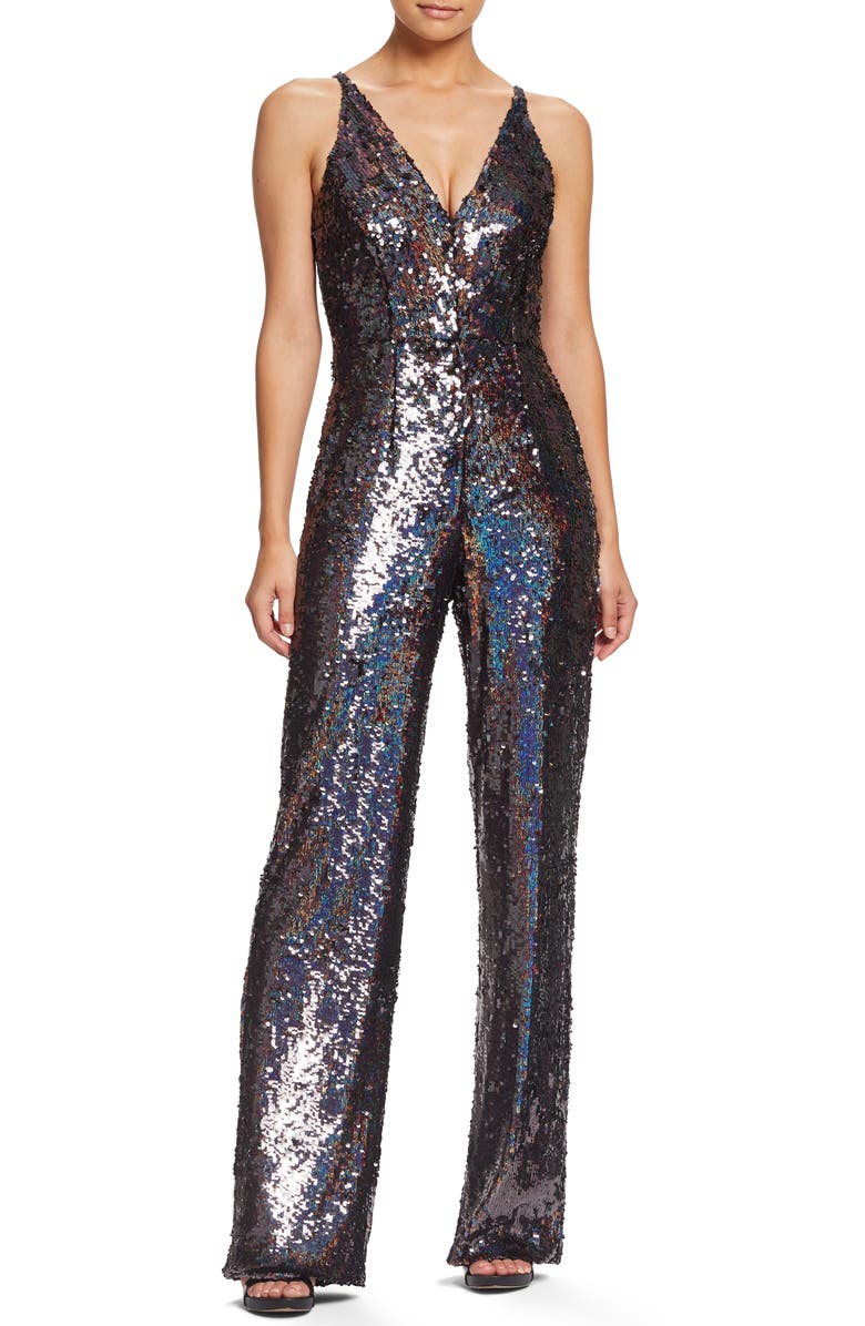 Dress the Population Charlie Sequin Jumpsuit, Main, color,