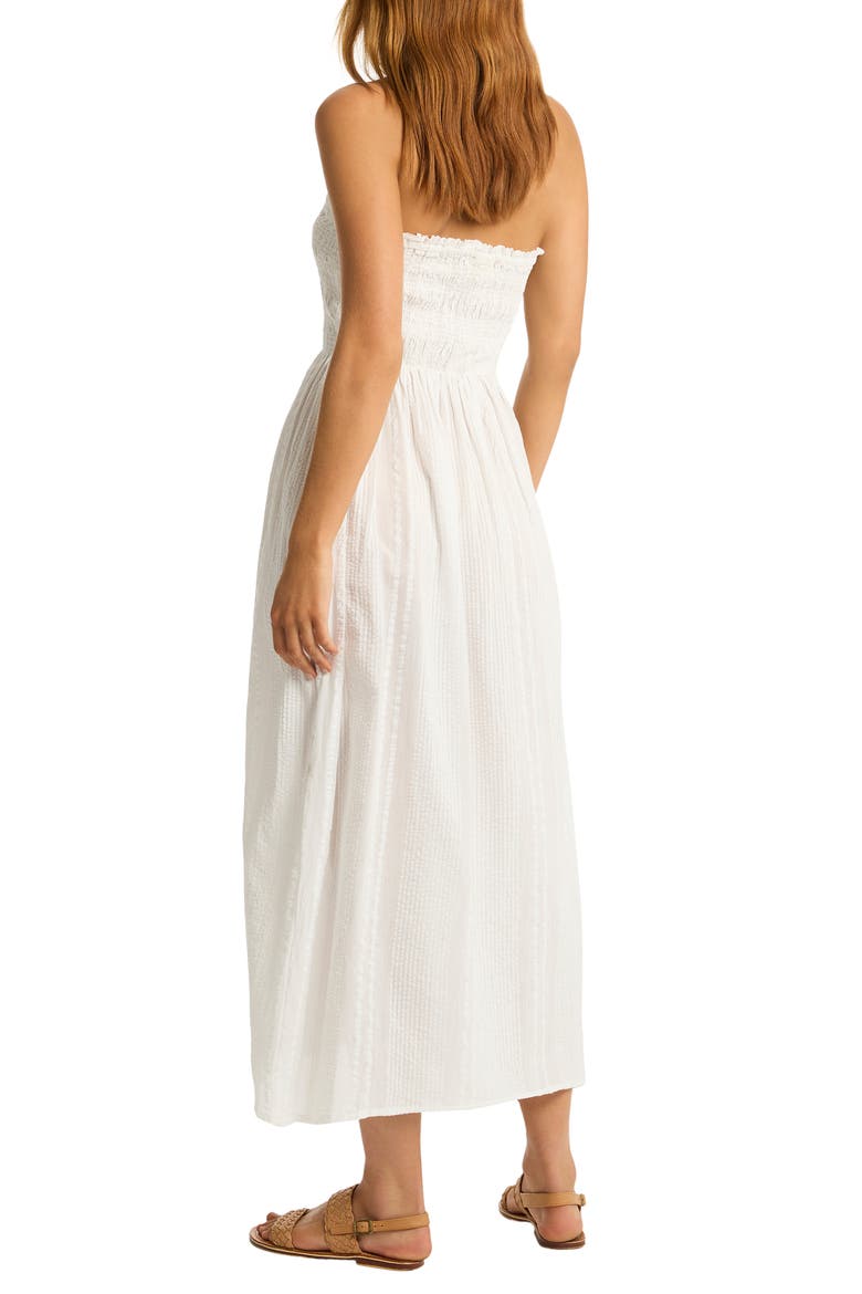 Heatwave Strapless Cotton Cover-Up Dress, Alternate, color, WHITE