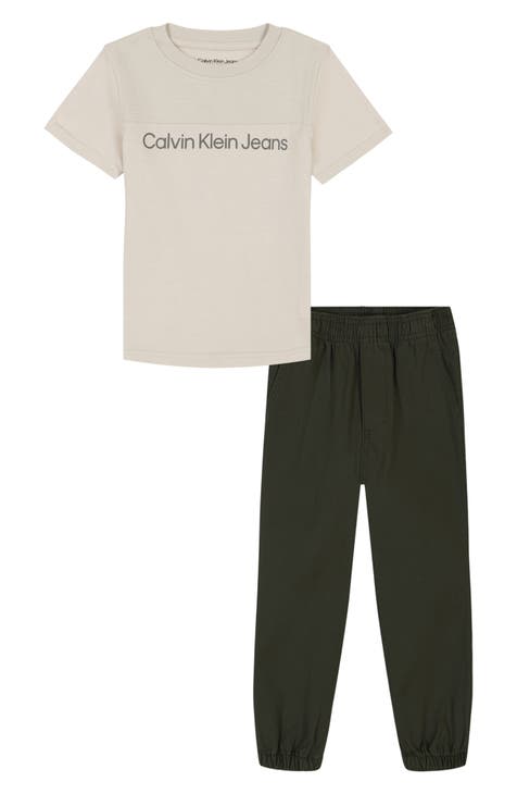 Kids' Twill T-Shirt & Joggers Set (Little Kid)