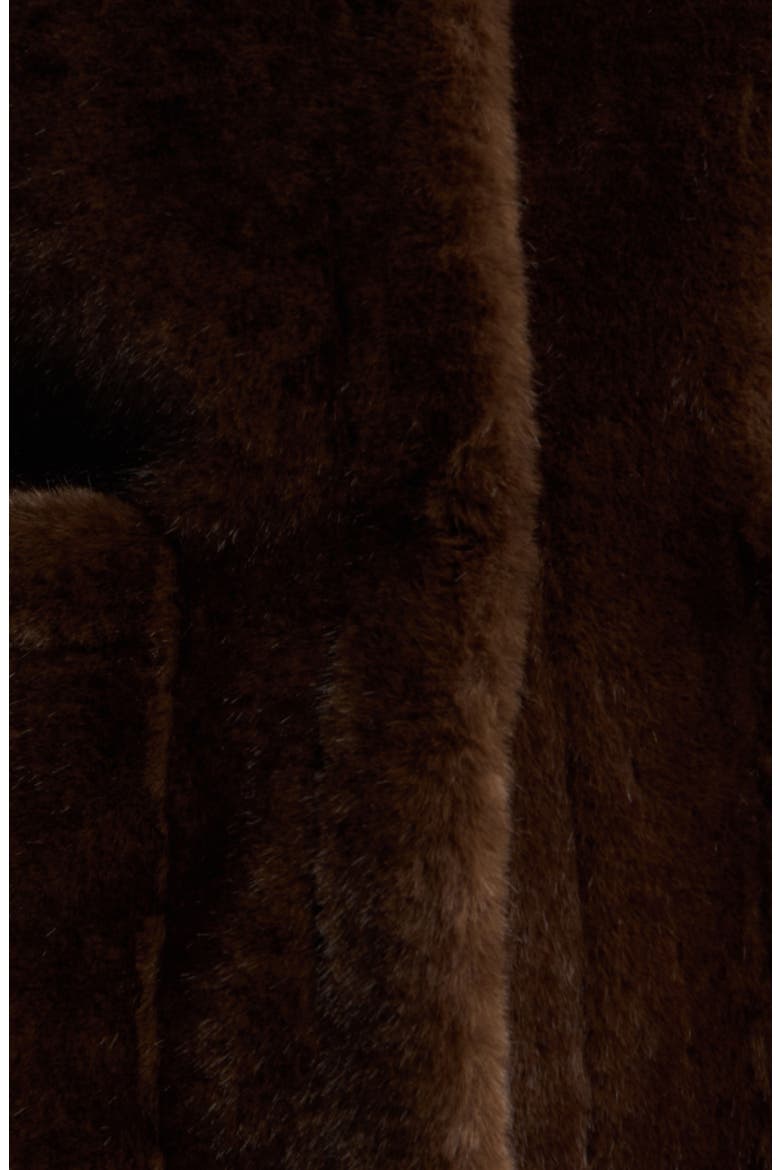 Faux Fur Poncho, Alternate, color, BROWN