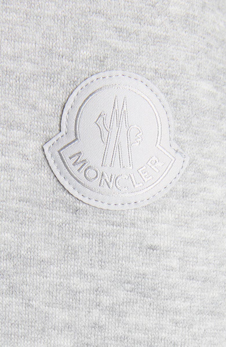 Moncler Long Sleeve Mixed Media Polo Dress, Alternate, color, Light Gray Melange