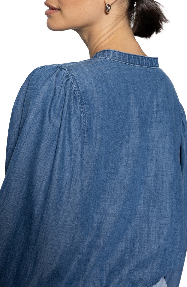 Sanctuary Tie Front Button-Up Shirt, Alternate, color, 