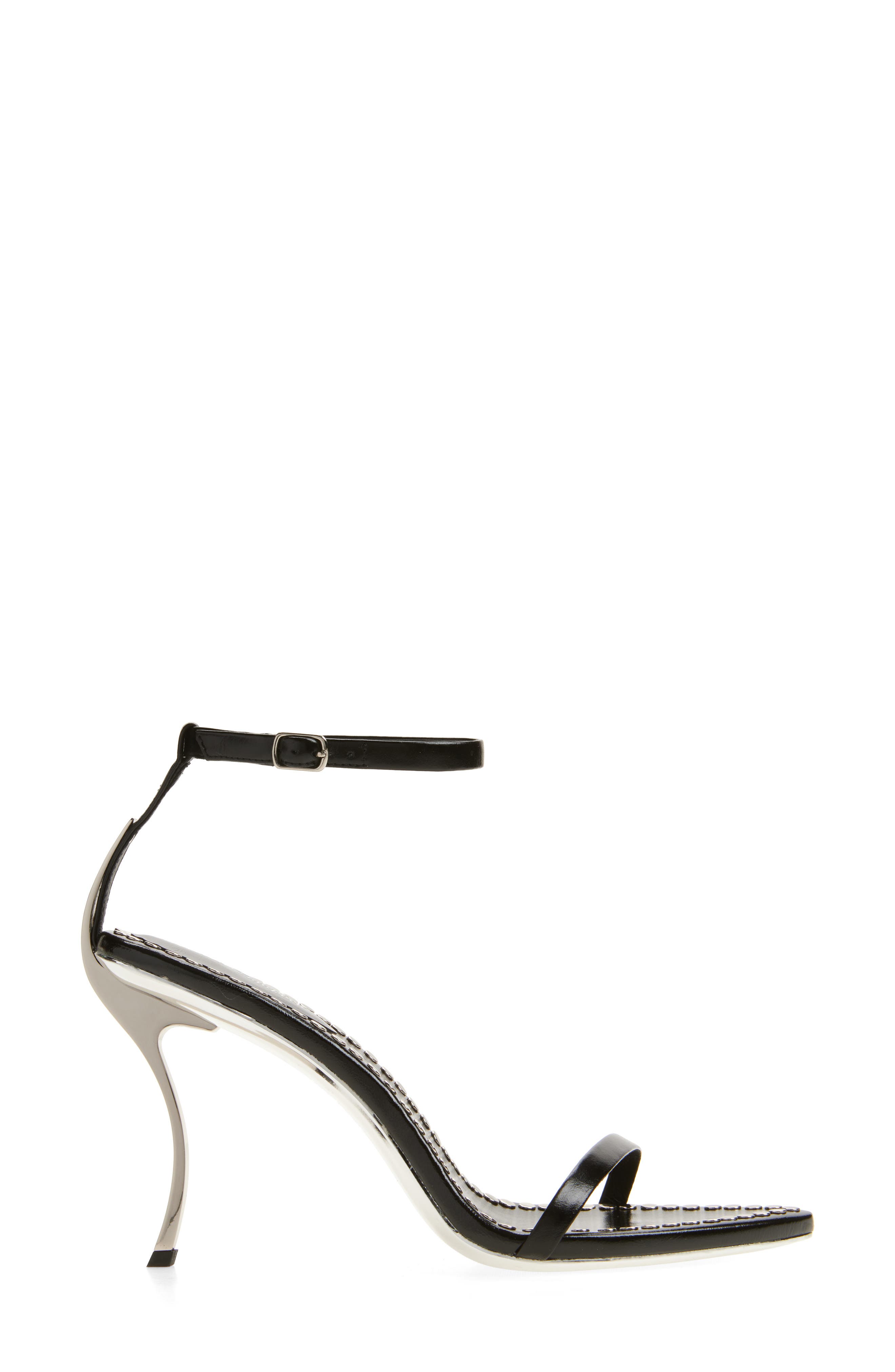 Jeffrey Campbell Obsession Ankle Strap Sandal, Alternate, color, Black Silver