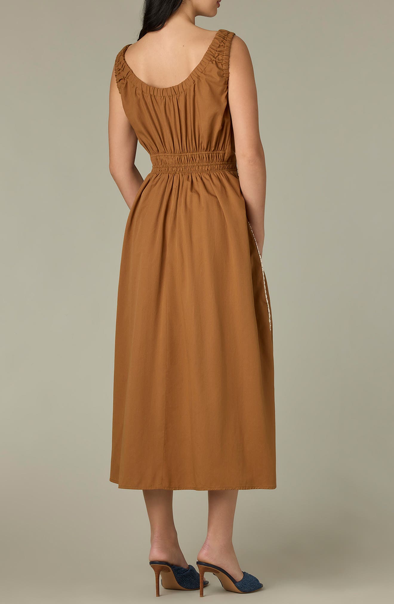 Smocked Waist Sleeveless Midi Dress - image 2
