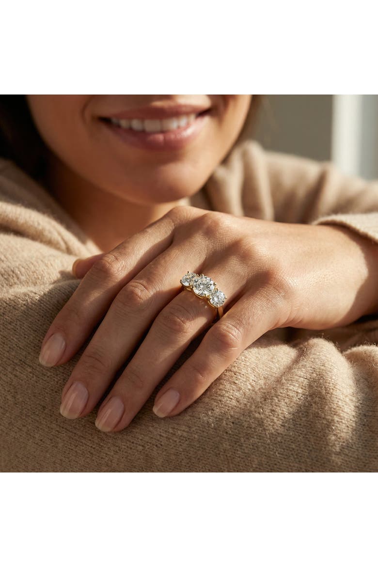 Certified 5Ct Three Stone Diamond Engagement Anniversary Ring 14k Gold Lab Grown, Alternate, color, 14k Yellow Gold