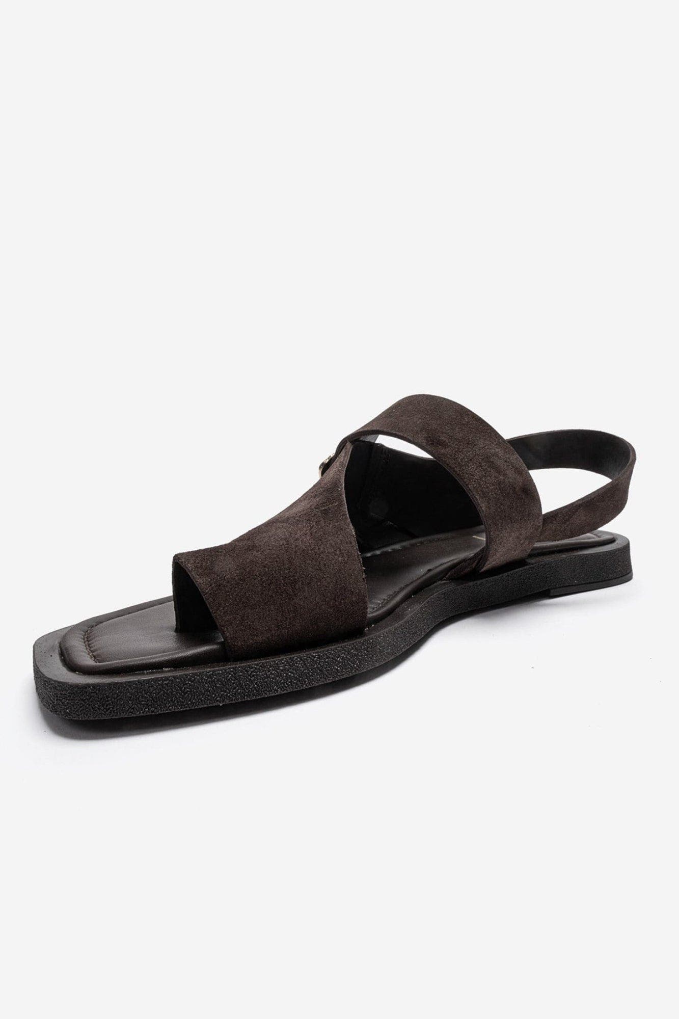 Curry Leather Slingback Sandal, Alternate, color, Brown Suede