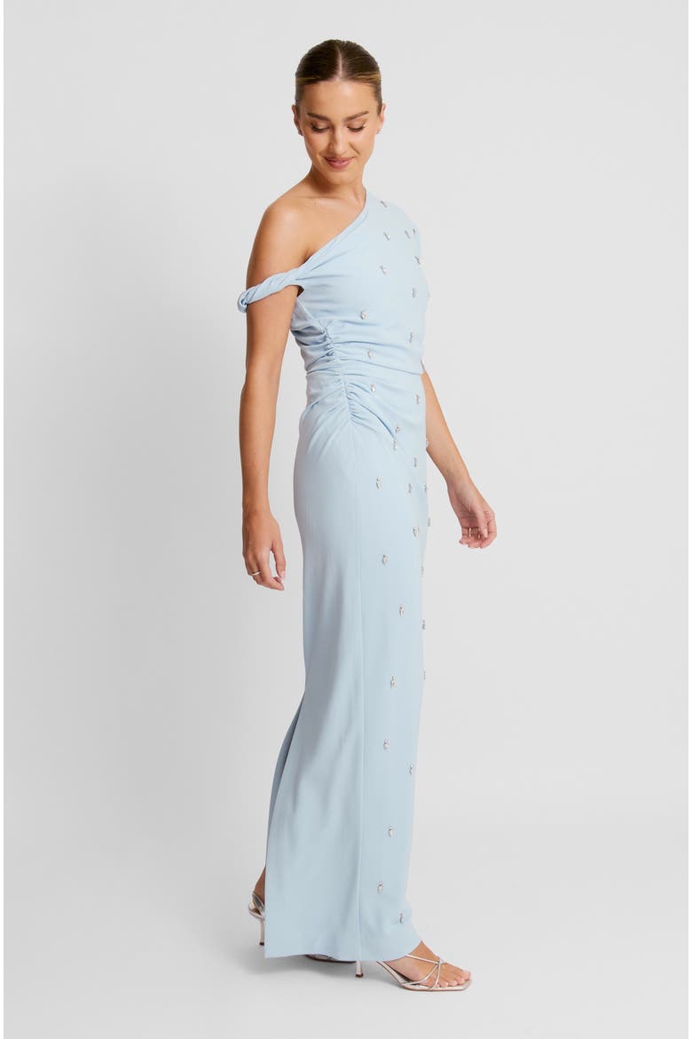 Asymmetric Beaded Maxi Dress, Alternate, color, Pale Blue