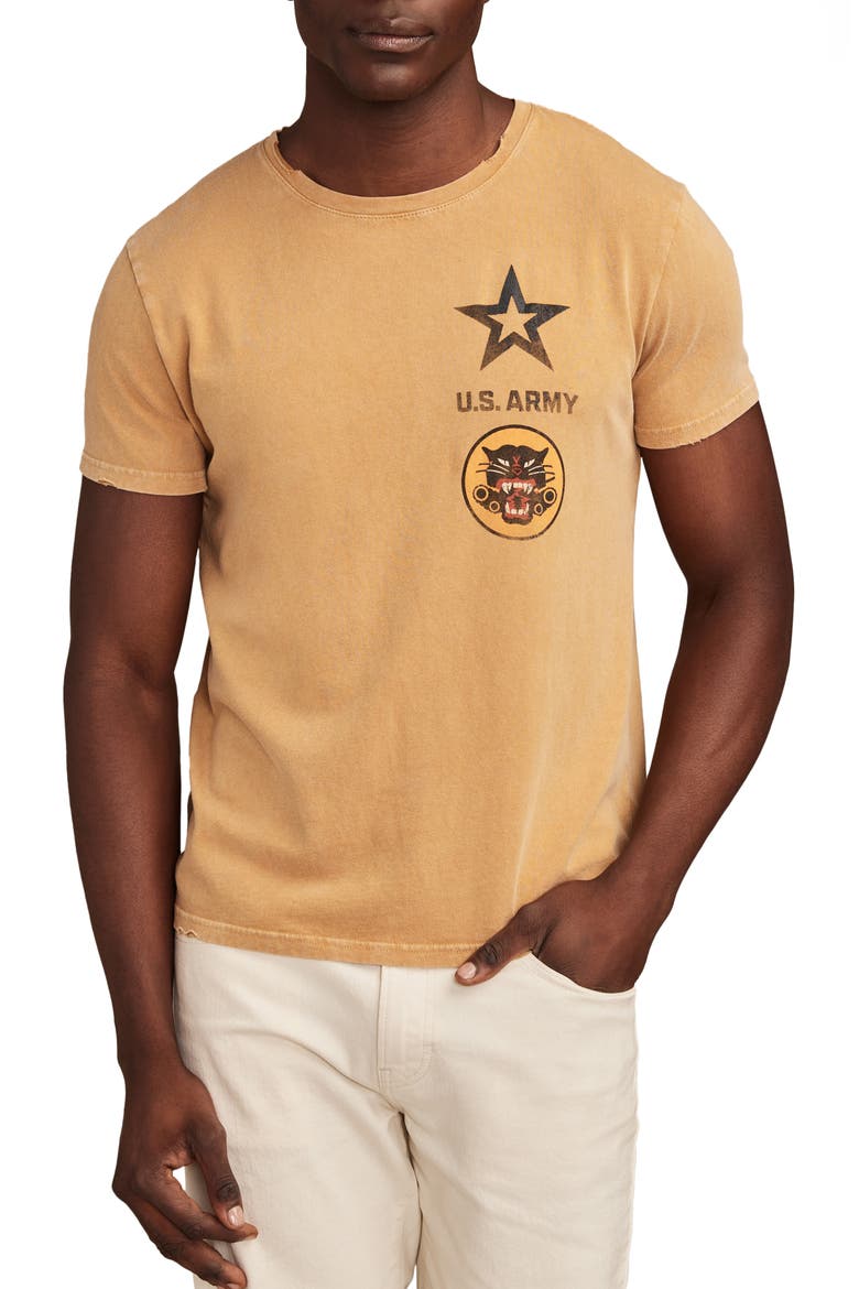 Army Tank Destroyer Units Distressed Cotton Graphic T-Shirt, Main, color, WOOD THRUSH