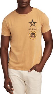 Lucky Brand Army Tank Destroyer Units Distressed Cotton Graphic T-Shirt