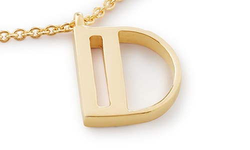 Monica Vinader Womens Gold D Letter-charm 18ct Yellow Gold-plated Vermeil Recycled Sterling-silver P In 18ct Gold Vermeil/ss- D