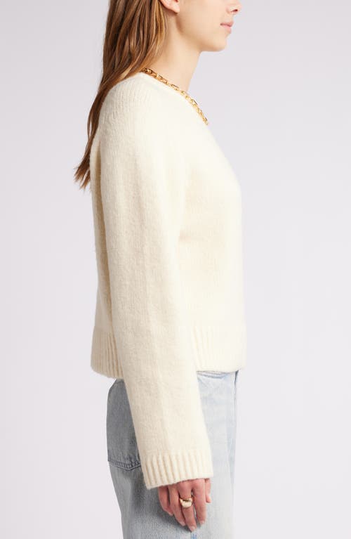 Open Edit Boxy Crewneck Sweater In Ivory Dove