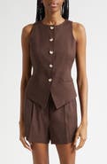 Veronica Beard Hartwell Linen Blend Vest