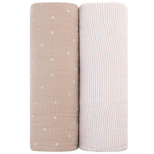 Ely's & Co. Cotton Muslin Swaddle Blanket 2 Pack In Multi