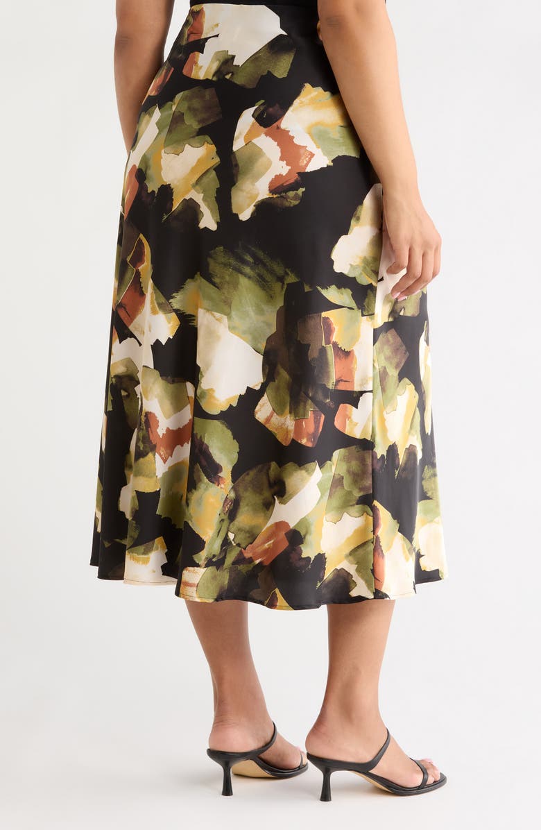 Anne Klein Print Flare Maxi Skirt, Alternate, color, Bay Leaf Multi