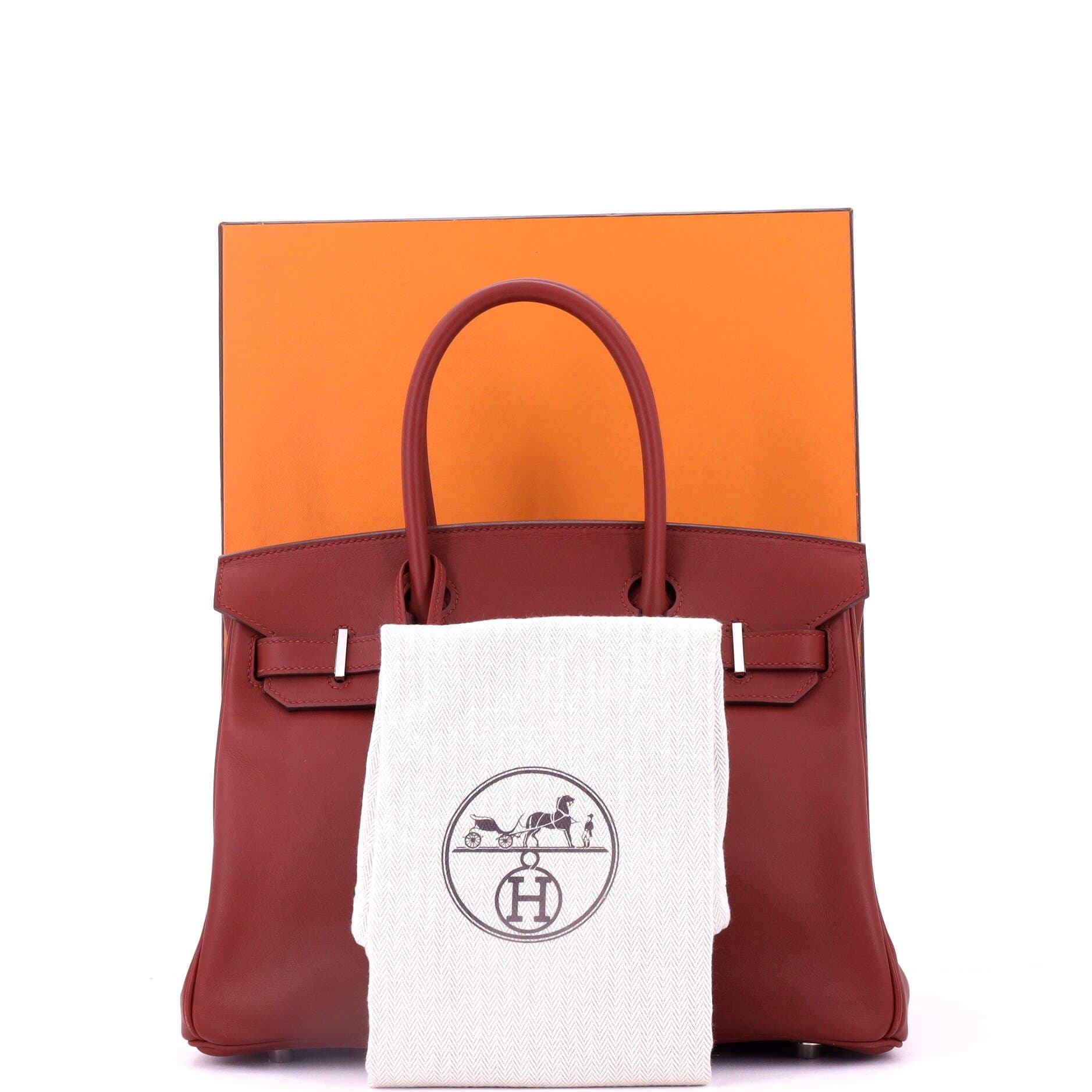 Pre-Owned Hermes Birkin Handbag Red Jonathan with Palladium Hardware 30, Alternate, color, 