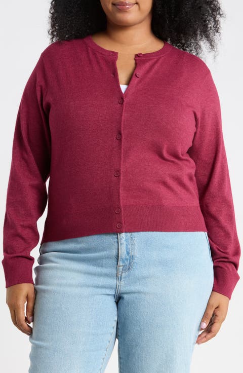 Crewneck Button Front Cardigan