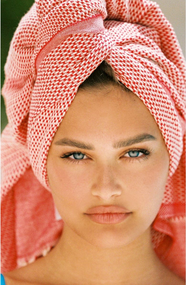 Sunkissed Sand Free Beach Towel - Traditional, Alternate, color, Montenegro Red