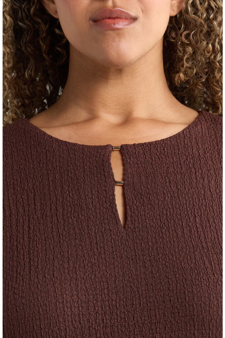 Extended Shoulder Knit Top, Alternate, color, FUDGE