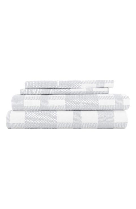 Premium Woven 4-Piece Flannel Bed Sheet Set